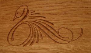 Swan in Red Oak